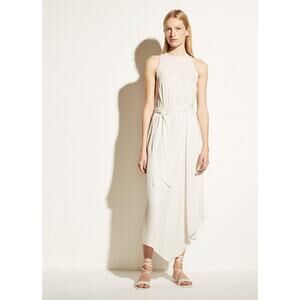 Vince Handkerchief Drape Asymmetric Dress in Bone Size 10 NWT